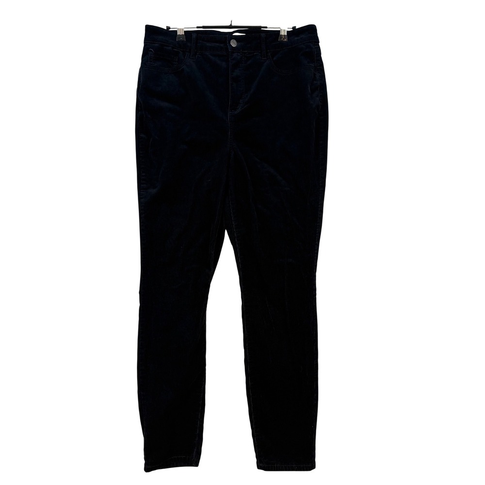 LOFT Womens Black Corduroy Skinny Pants High Rise‎ Size 30/10 Stretch Trousers